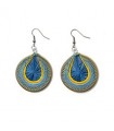 Boucles d'Oreilles en fil Medium Jaune Bleu