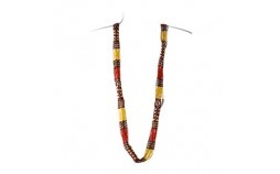 Sautoir africain rouge dore noir