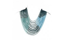 	Collier plastron en perles turquoise bleu	 