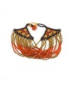 Bracelet en Perles Rouge Or et Noir