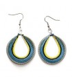 Boucles d'Oreilles en fil Medium Turquoise Noir Vert