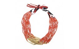 collier écolo femme en papier rouge