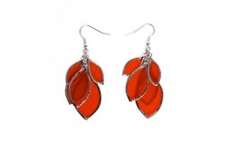 Boucles d'oreilles femme nacre rouge