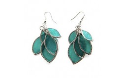 Boucles d'oreilles femme nacre turquoise