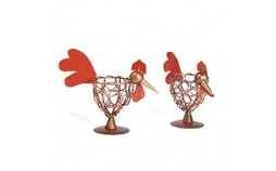 	Set de 2 coquetiers fait main en coq	 