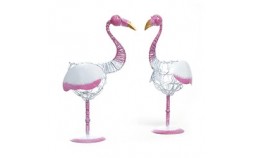 Set de 2 coquetiers fait main flamants roses