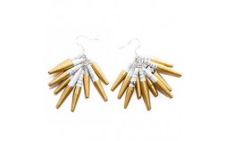 Boucles d'oreilles papier recycle blanc or