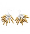 Boucles d'Oreilles en Papier Grappe  Blanc et Or