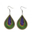 Boucles d'Oreilles en fil Medium Vert Doré et Violet