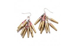 Boucles d'oreilles papier recycle multicolore