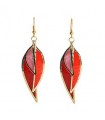 Boucles d'Oreilles Longues Rouge en Nacre