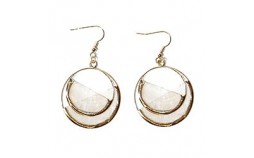 Boucles d'oreilles rondes en nacre blanche