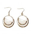 Boucles d'Oreilles Rondes Nacre Blanc