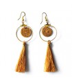 Boucles d'Oreilles Pompon en Sisal Camel