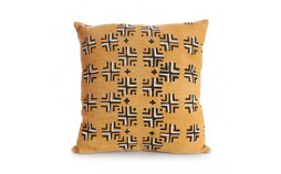 Coussin bogolan ocre