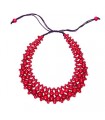 Plastron en Perles de Bois Rouge