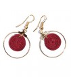 Boucles d'oreilles Rondes Sisal Rouge