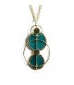 Collier Pendentif Nacre Cercles Turquoise