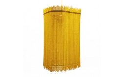 Suspension en bambou jaune