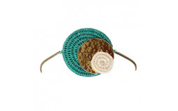 Bracelet en sisal vert 3 ronds superposés