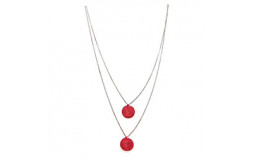 collier double pendentif rouge sisal