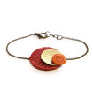 Bracelet rouge en laiton et sisal