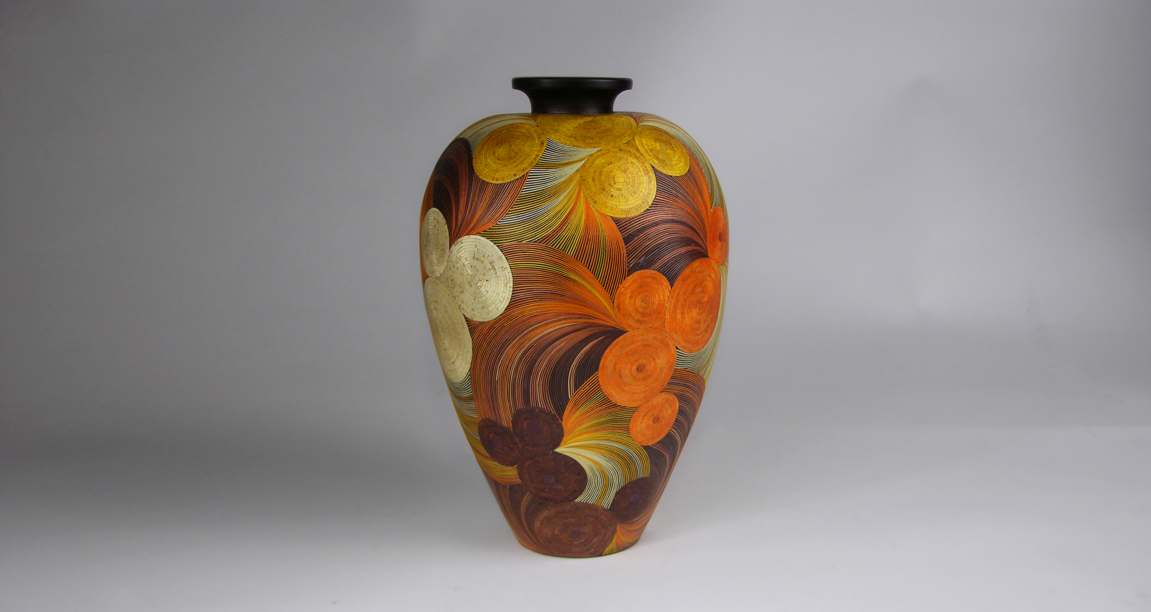 vase marqueterie paille ithemba